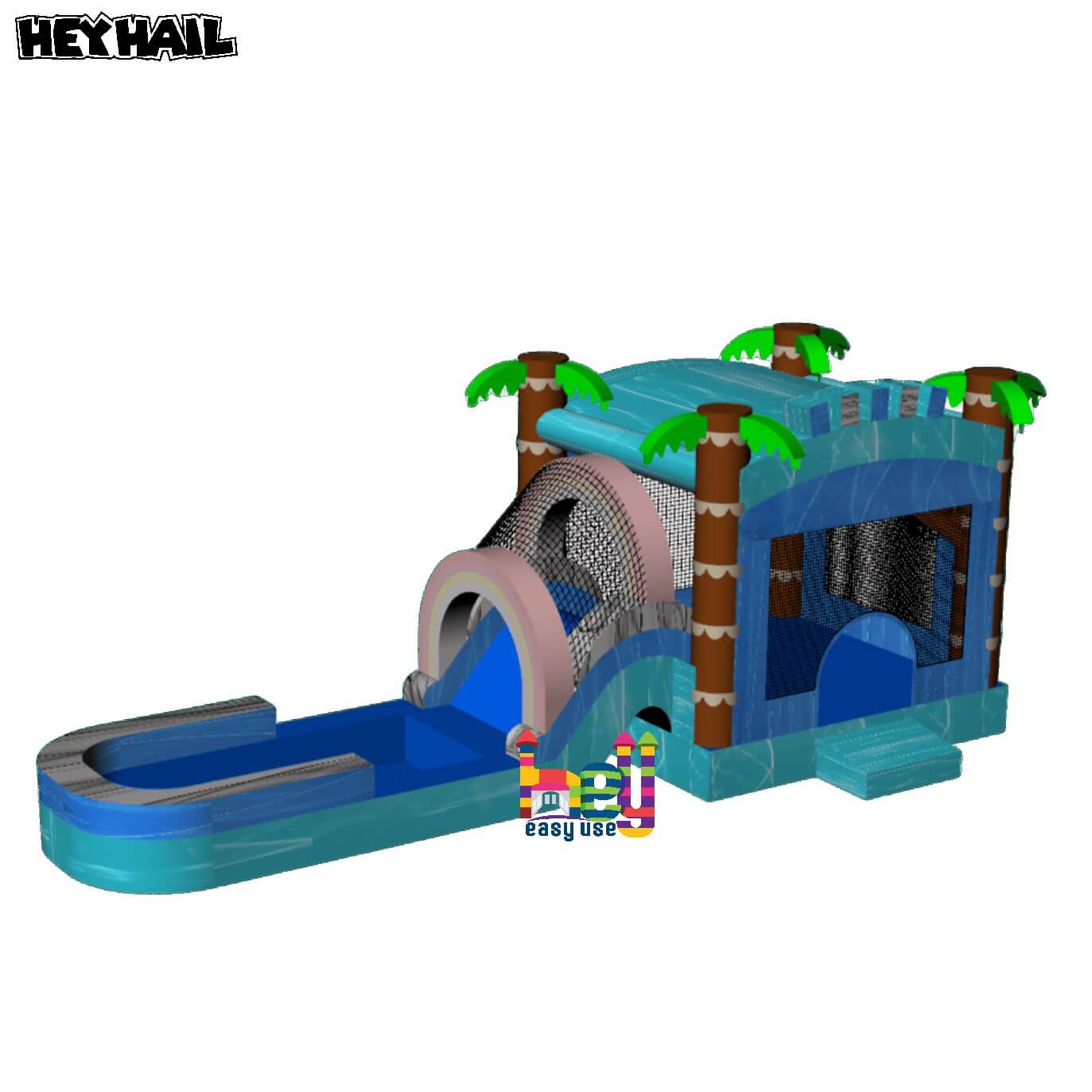 commercial grade bounce house combo with large water slides for sale