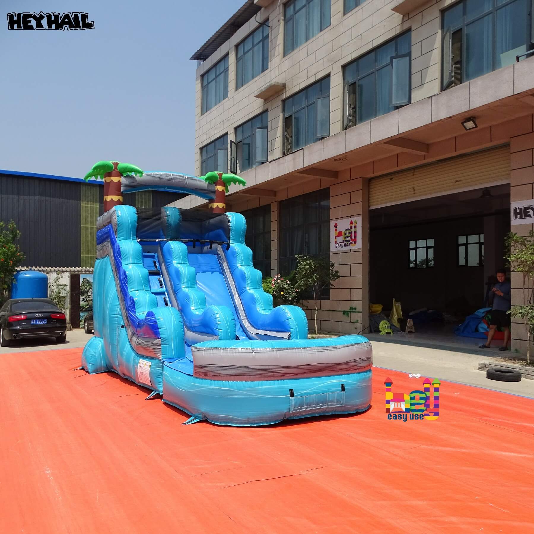 Blue commercial water slides for sale for kids