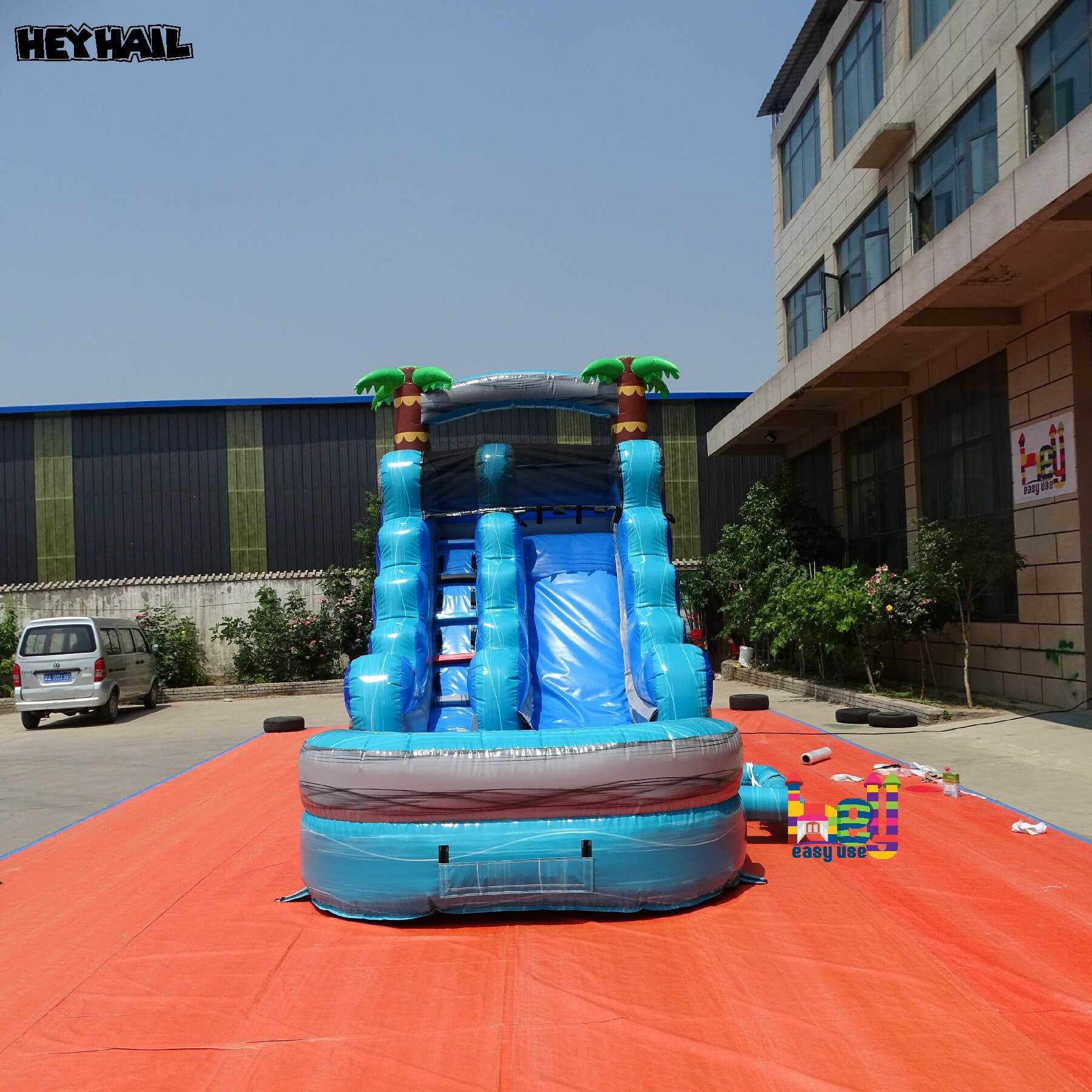 Blue commercial water slides for sale for kids