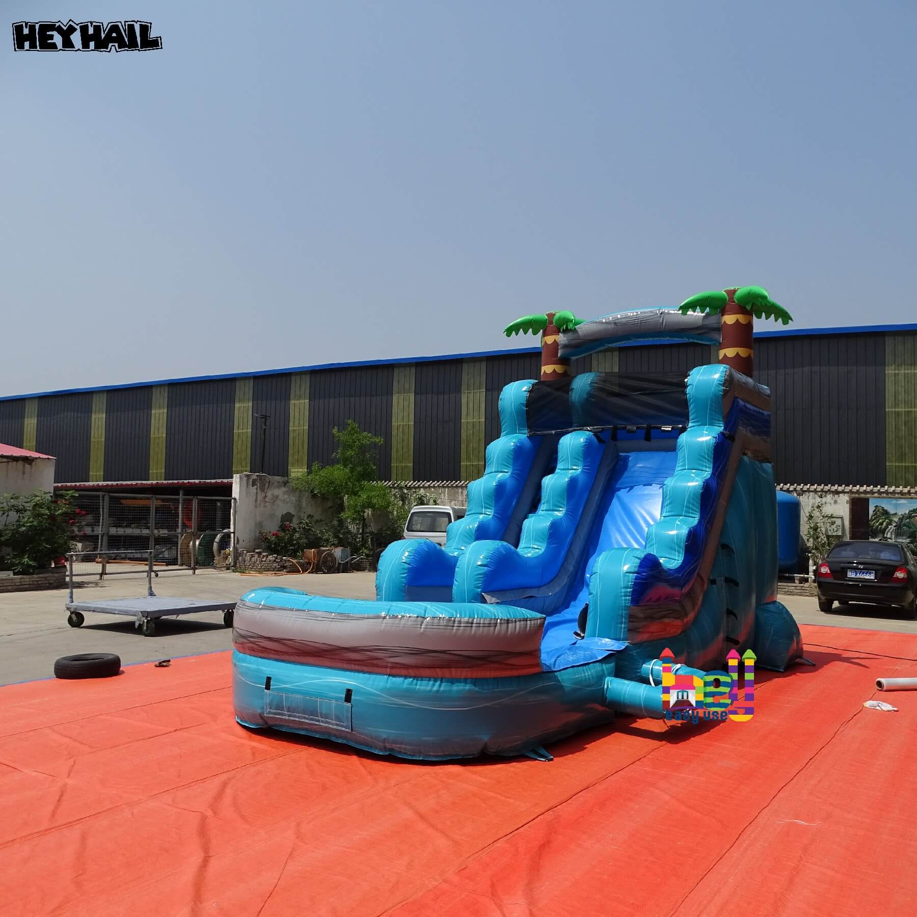 Blue commercial water slides for sale for kids