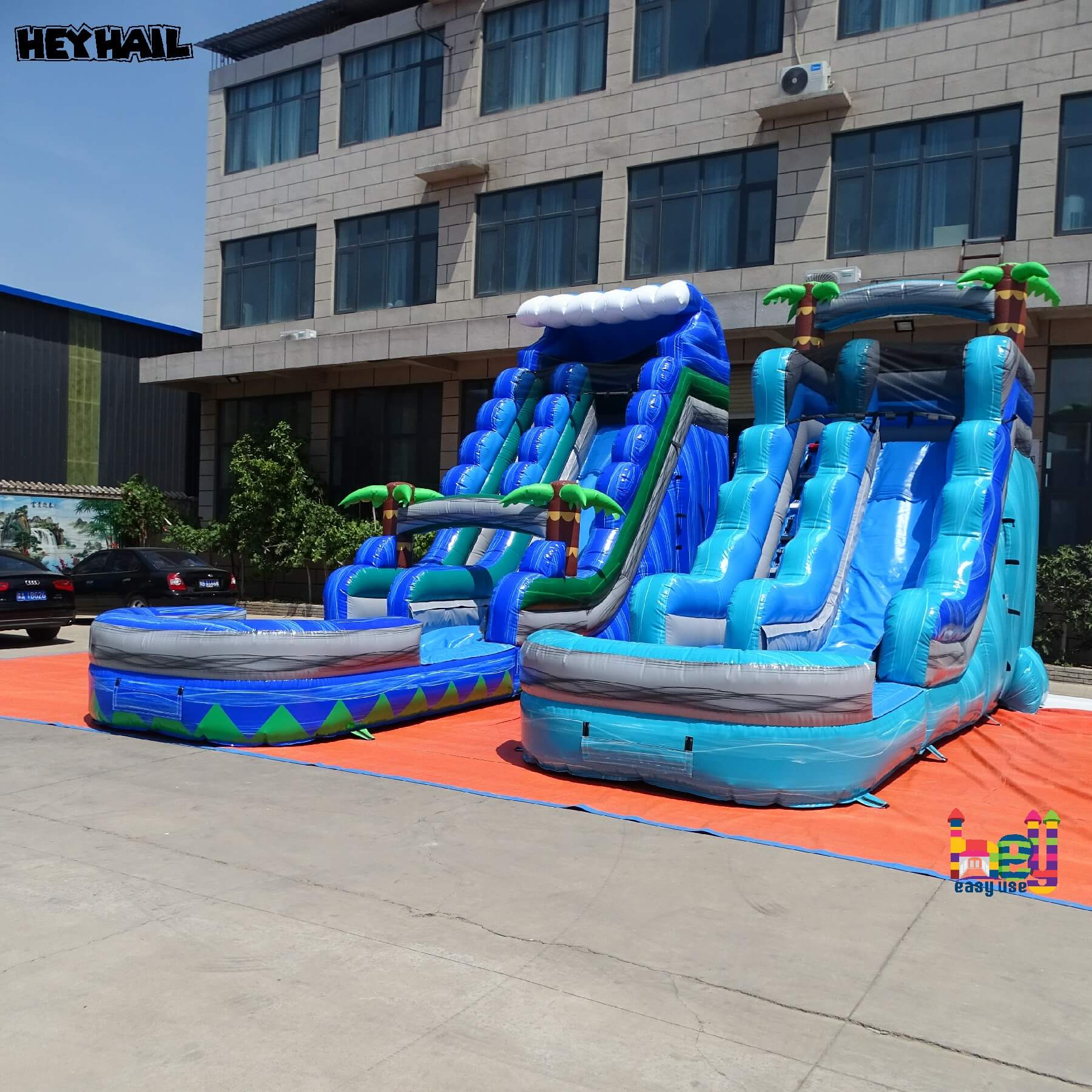 commercial PVC 18ft tall water slide
