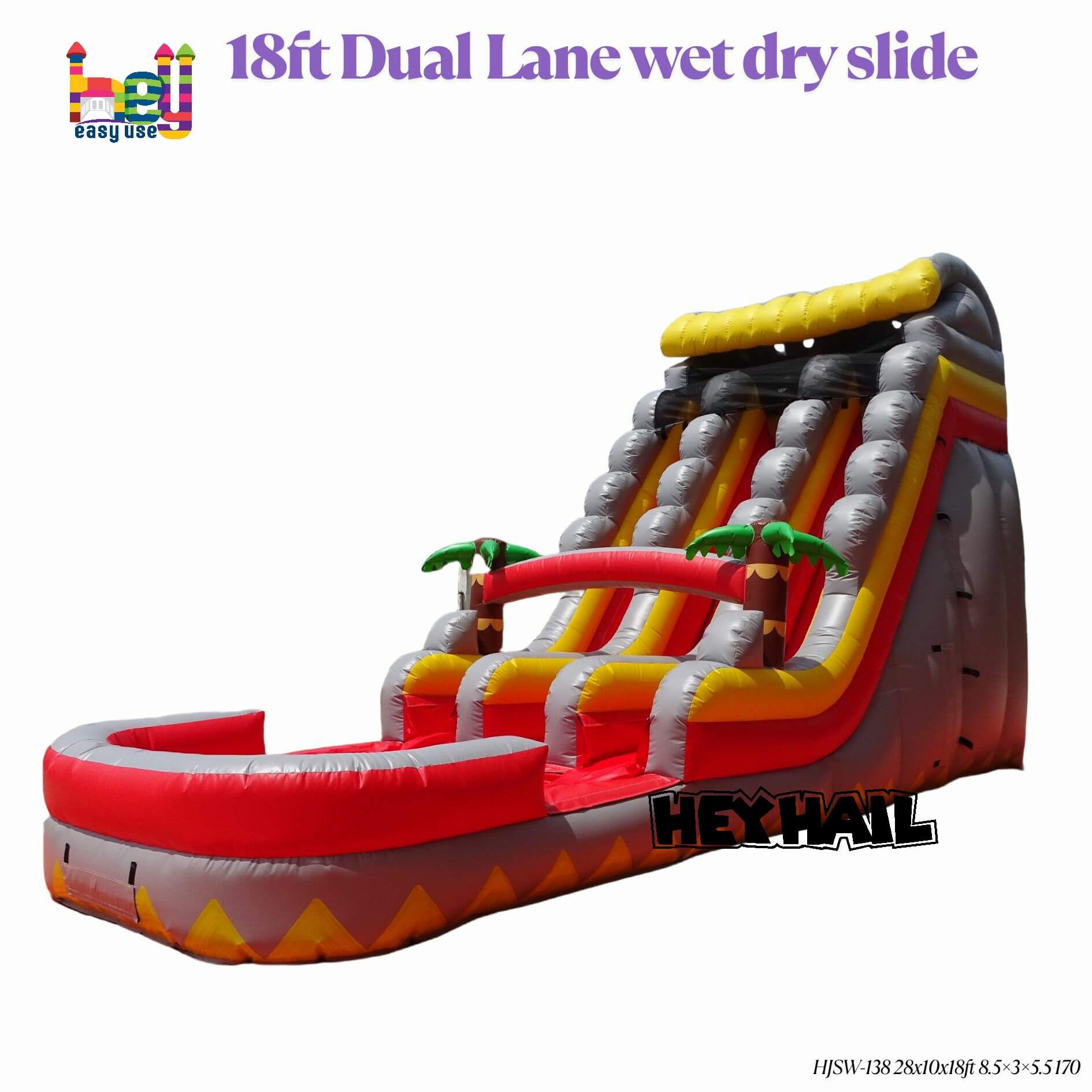 red dual lane inflatable slide for sale