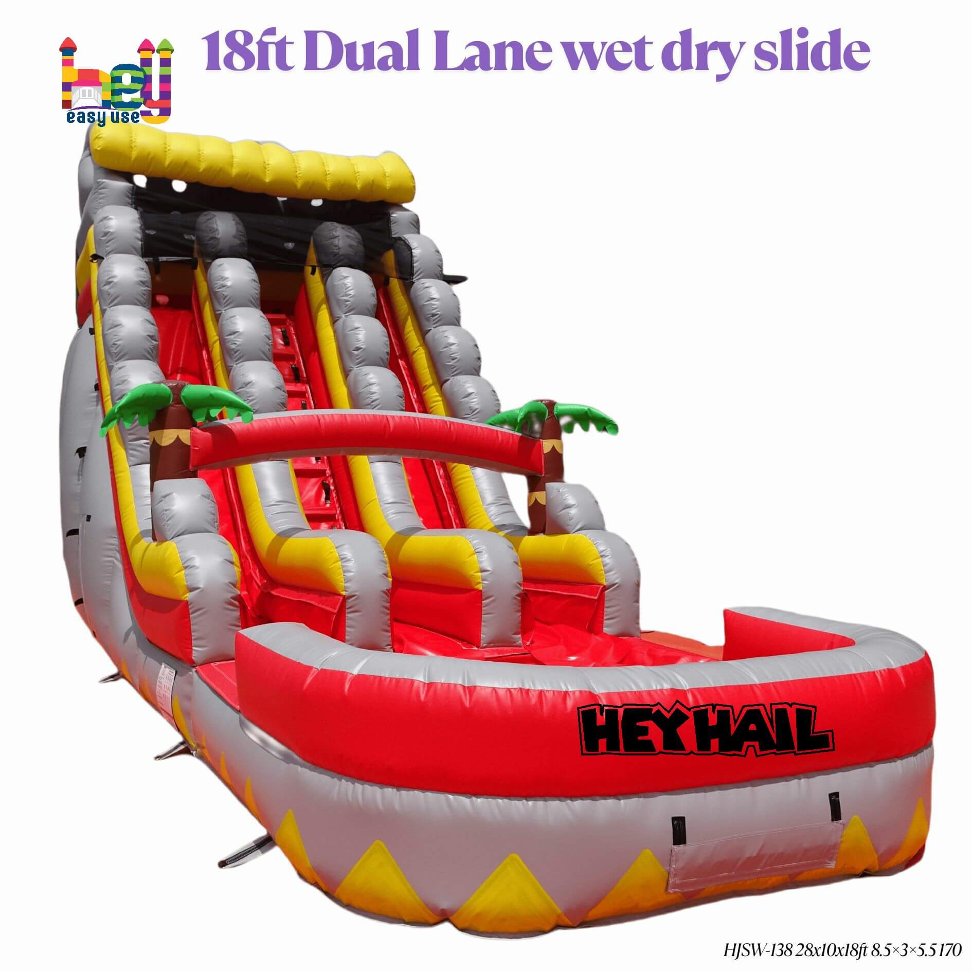 red dual lane inflatable slide for sale