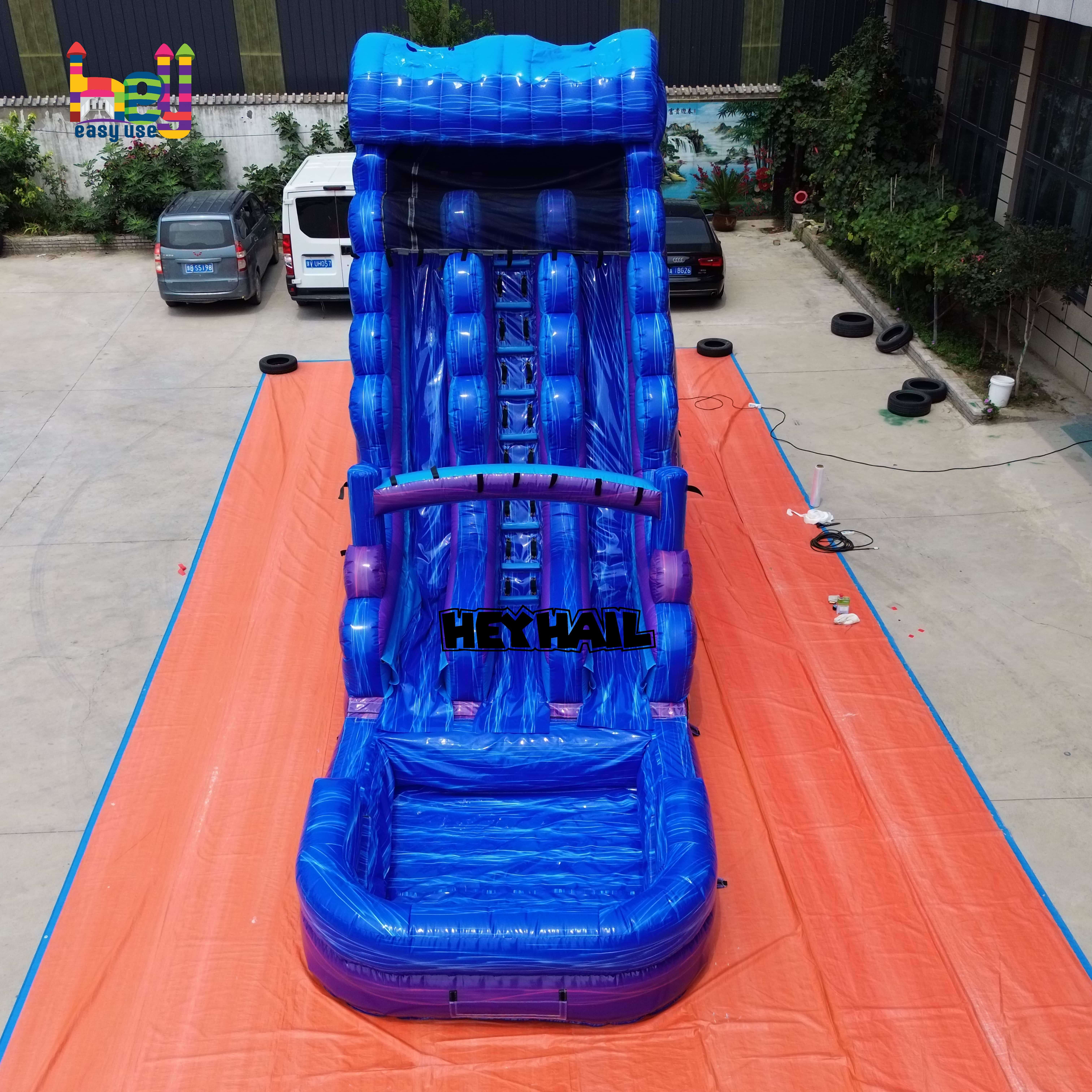 double lanes inflatable commercial water slide