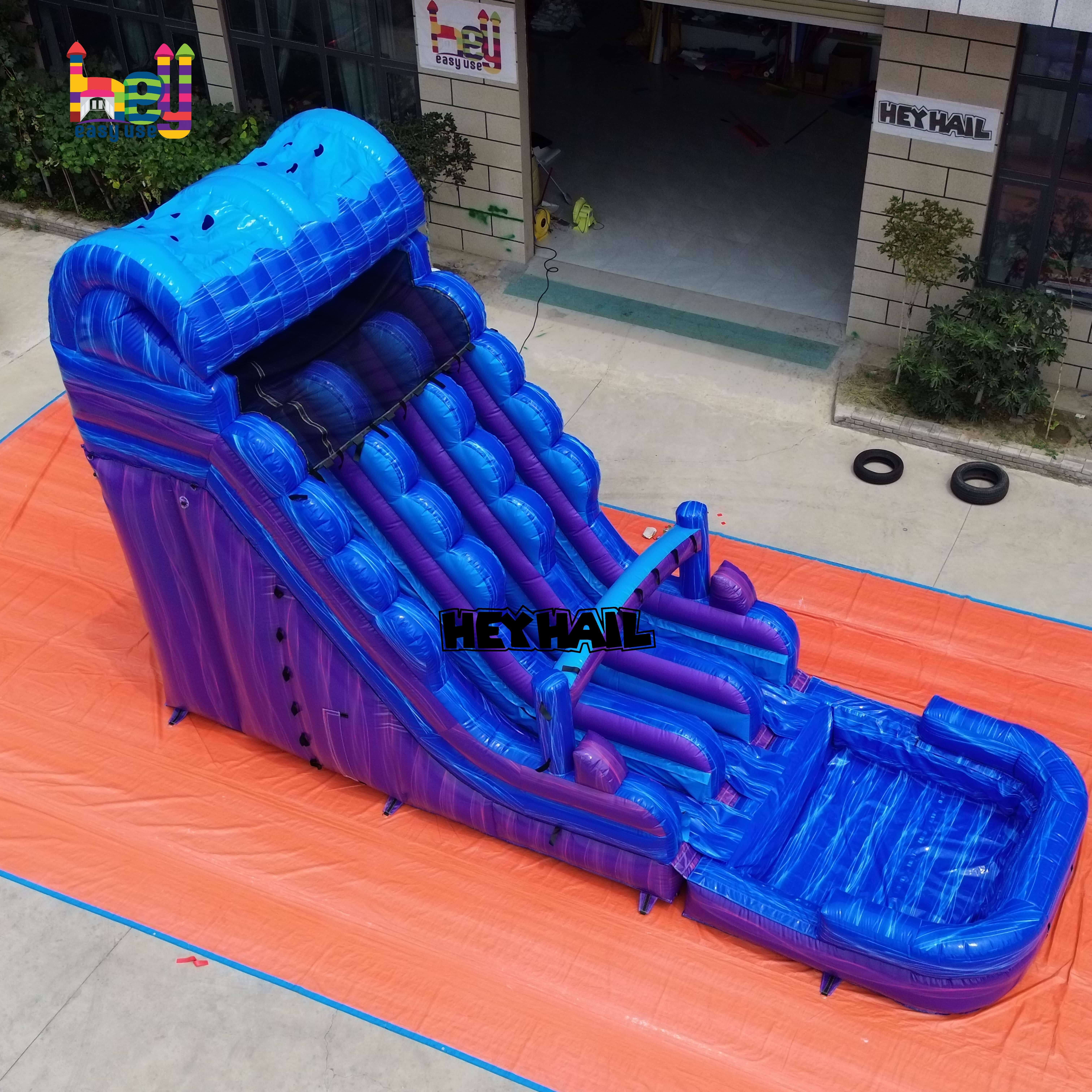 double lanes inflatable commercial water slide