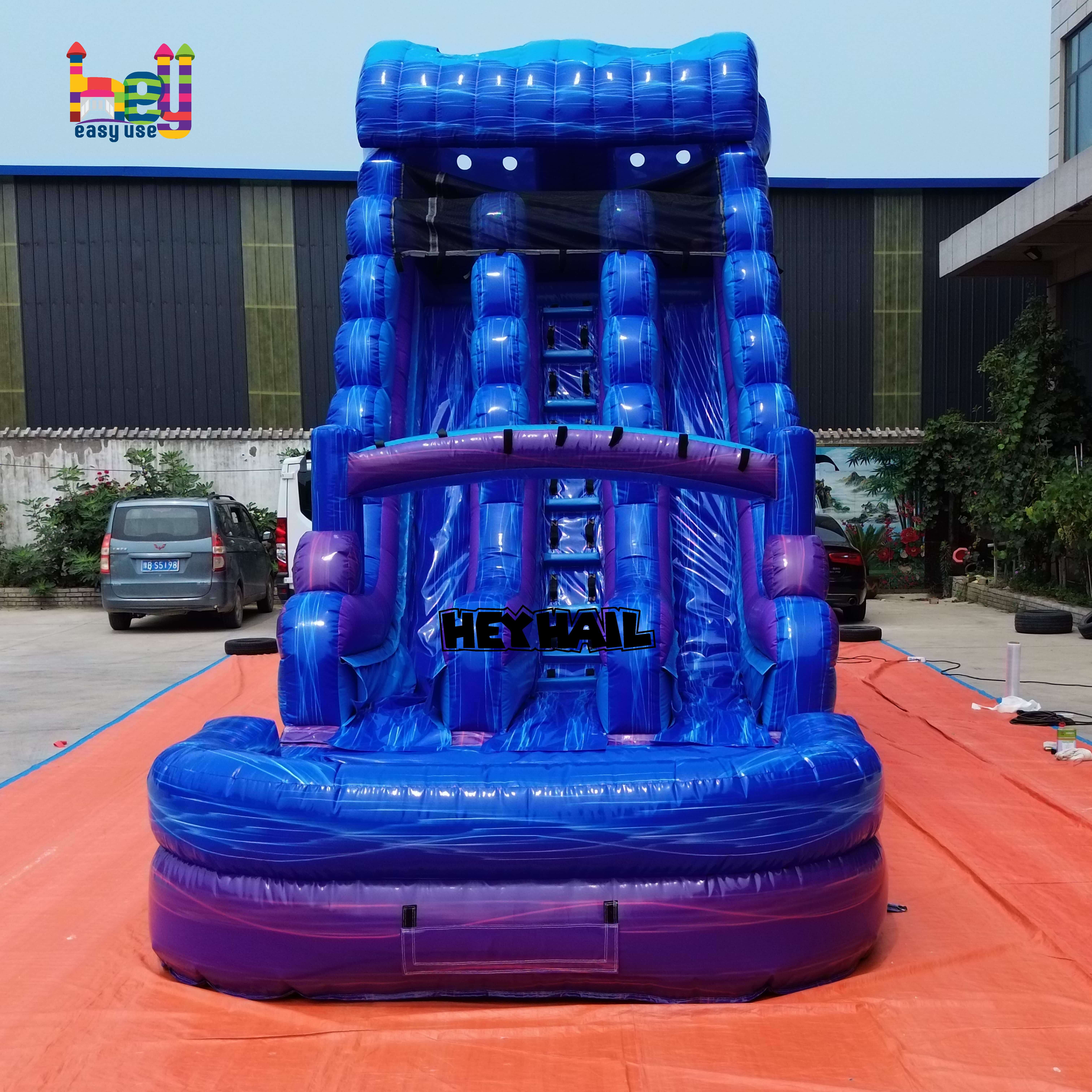 double lanes inflatable commercial water slide