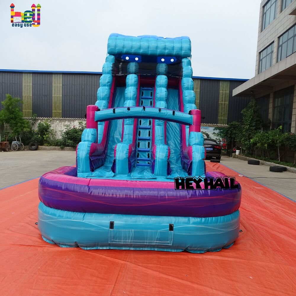 lake blue kids water slide inflatable