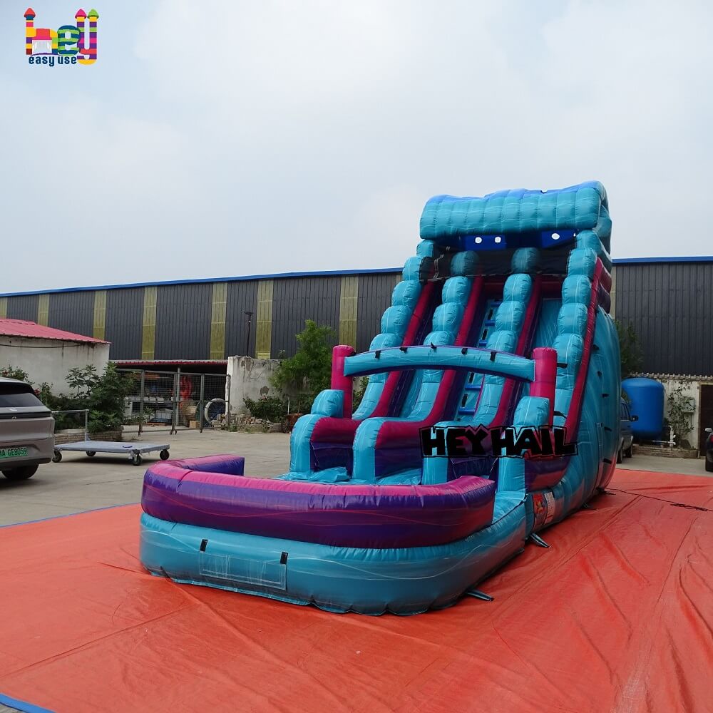 lake blue kids water slide inflatable