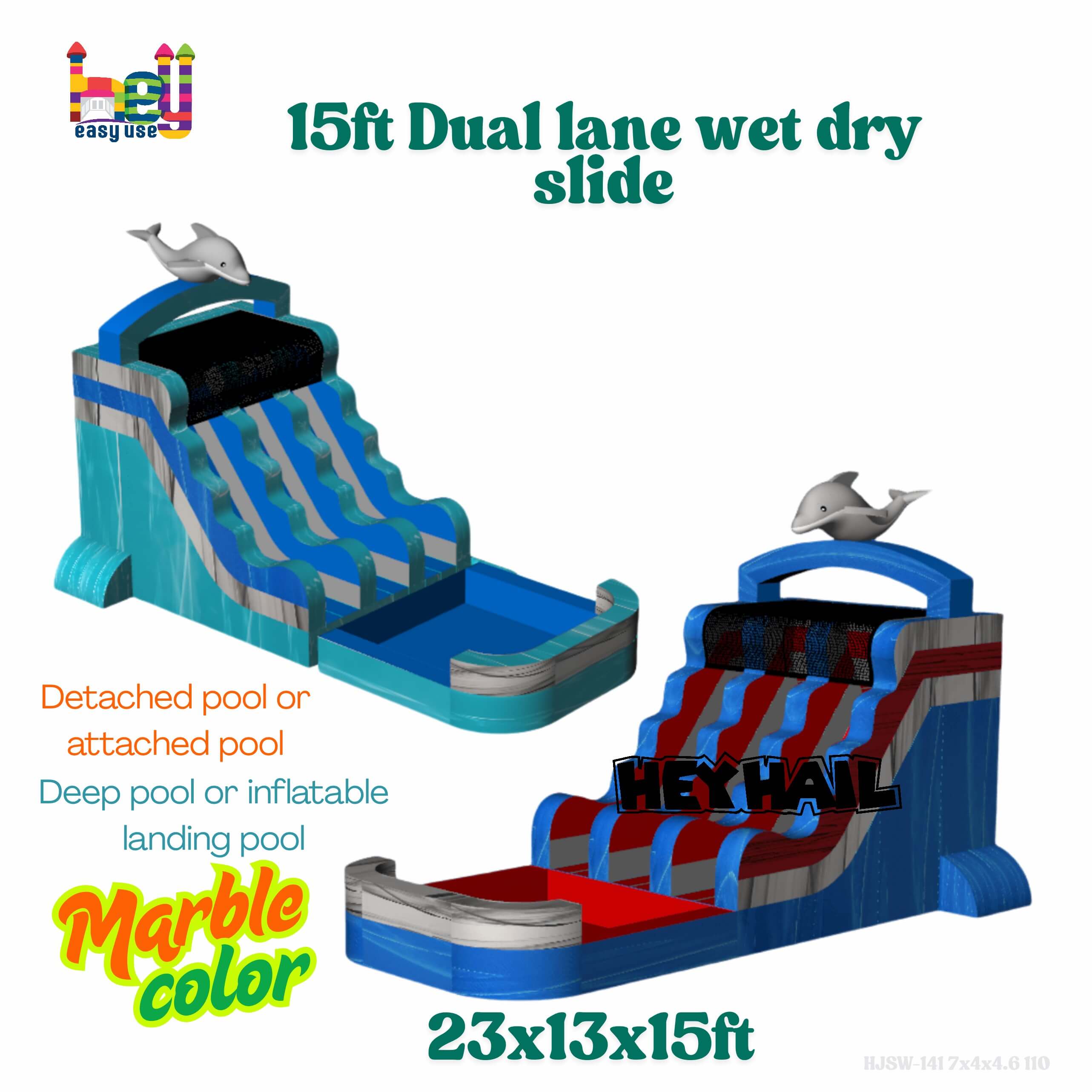 double lanes slip and slide inflatable