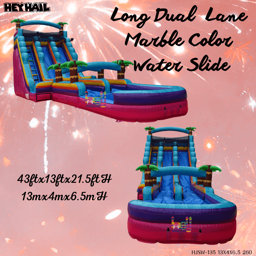 long double lanes palm water slide