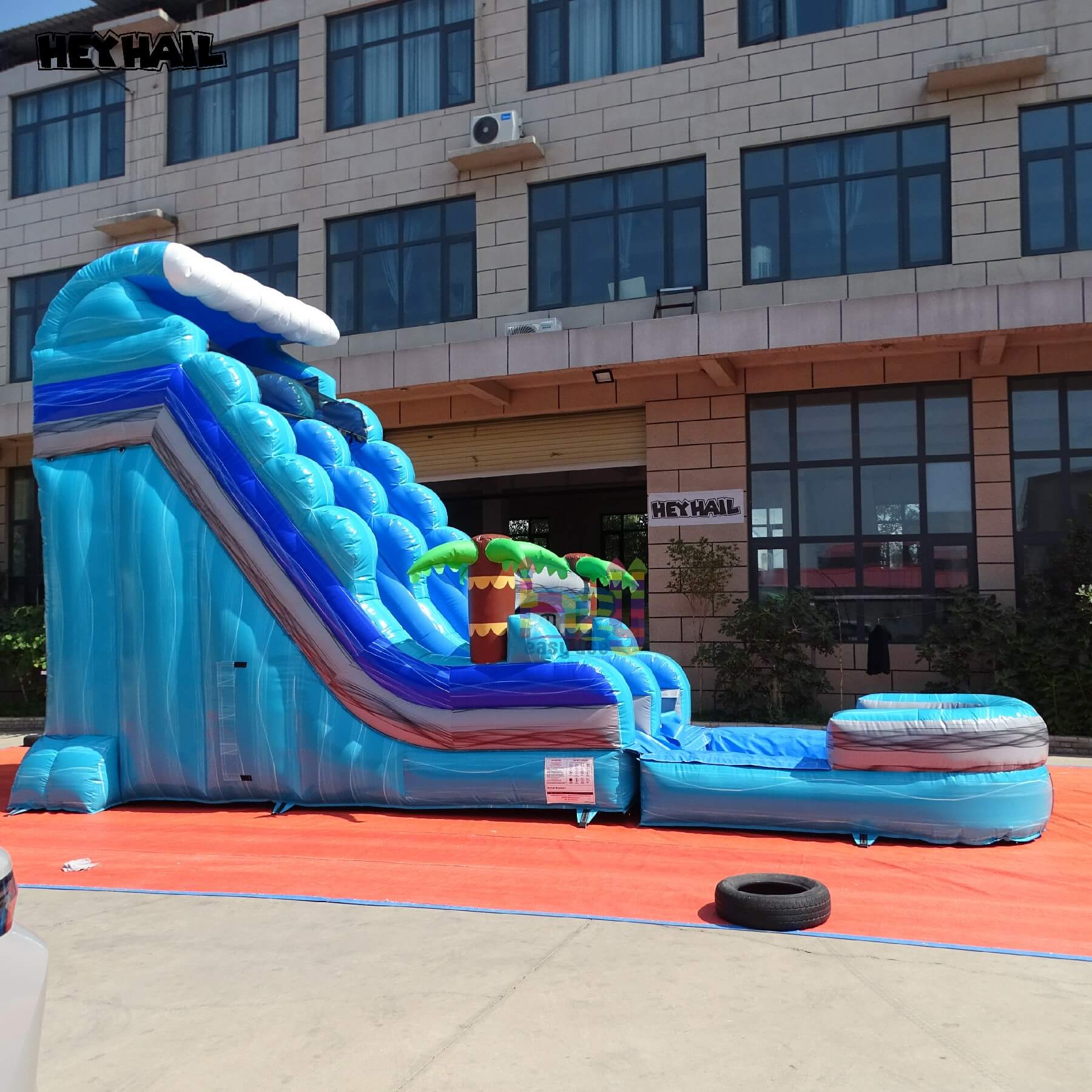 inflatable single lane palm slide