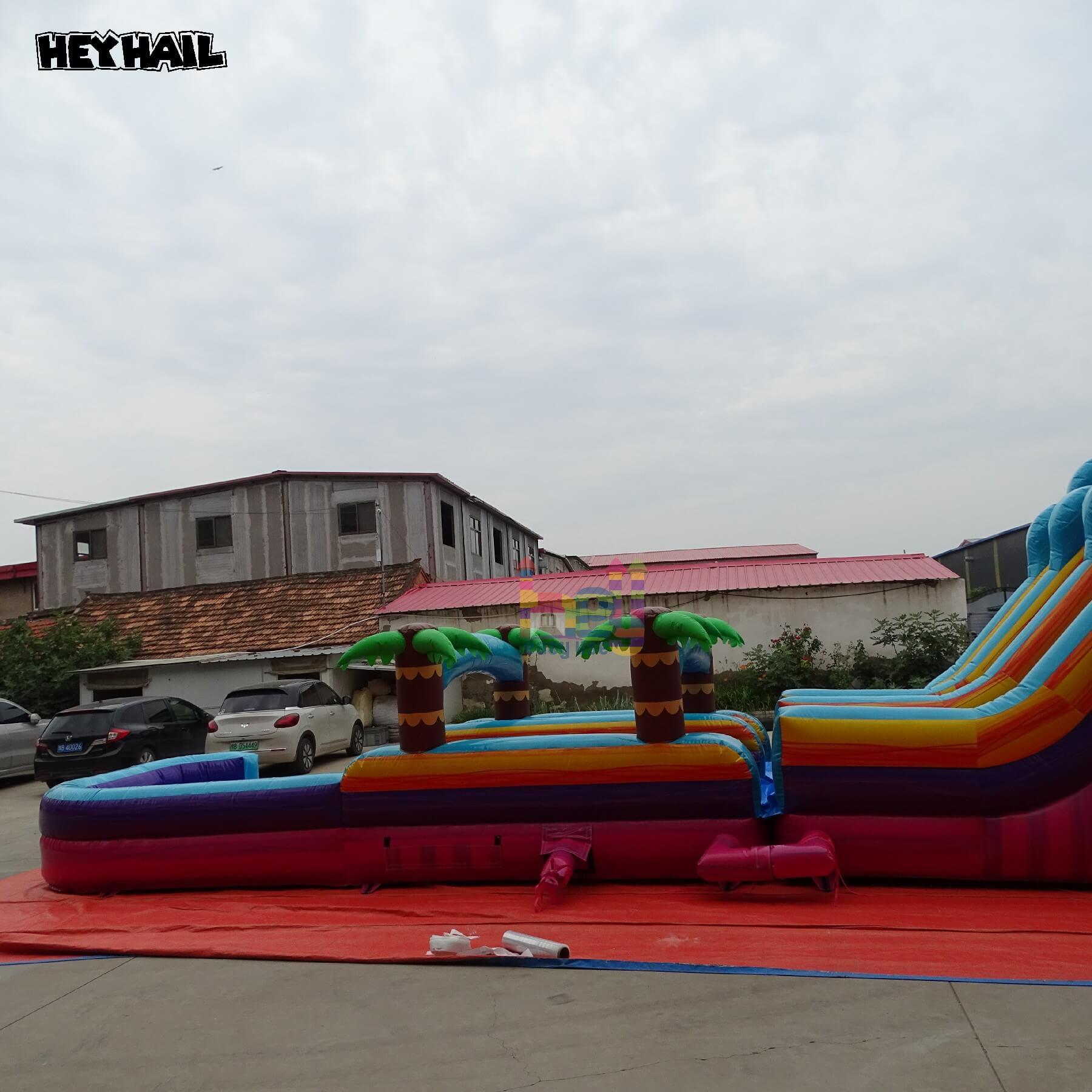 long double lanes palm water slide