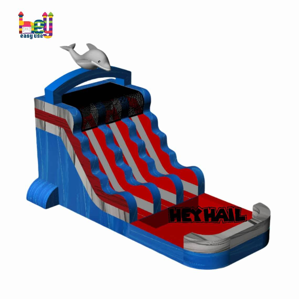 marble color dual lane slide inflatable for sale