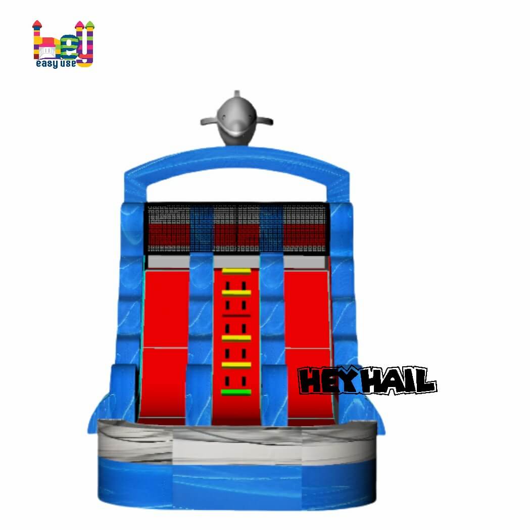 marble color dual lane slide inflatable for sale