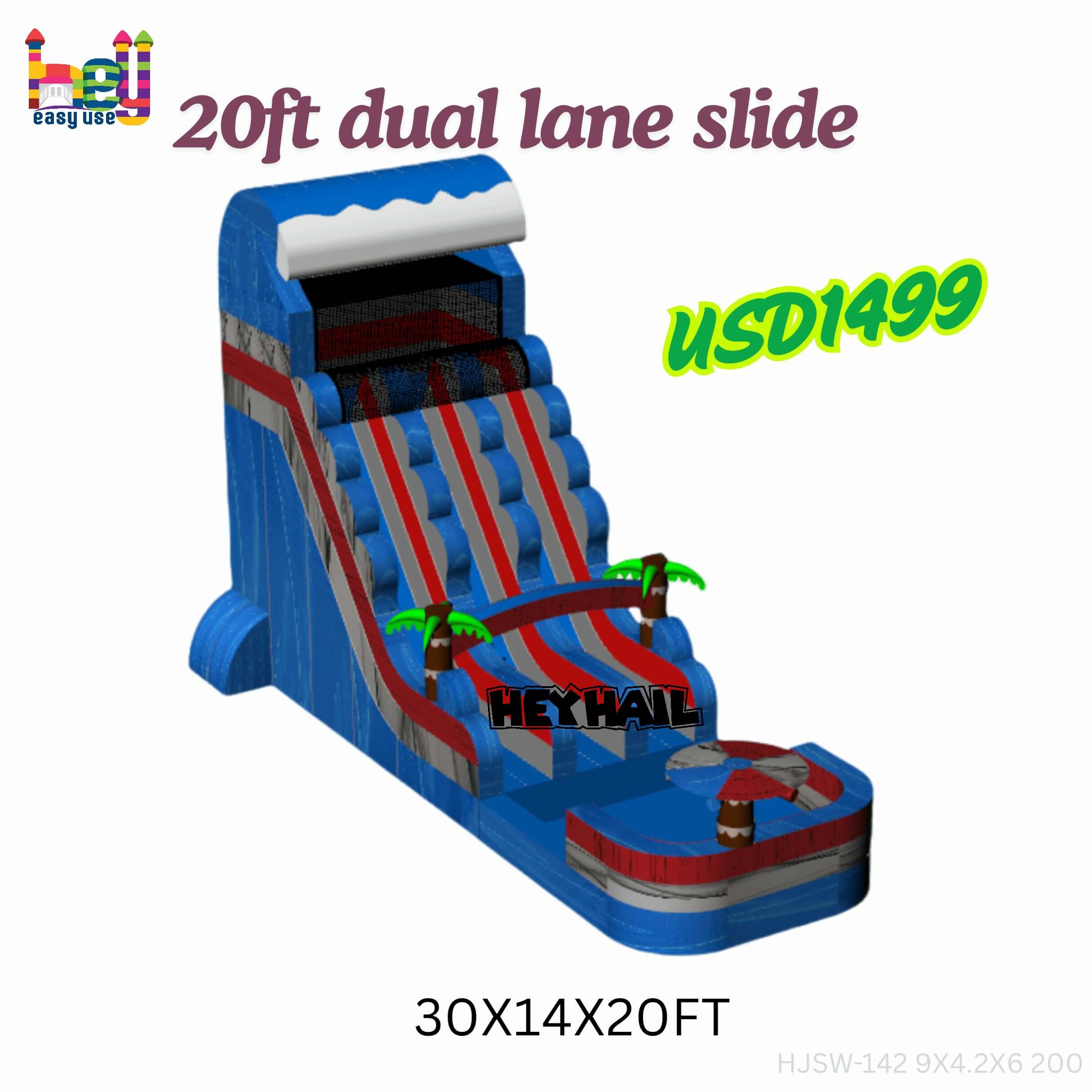 purple dual lane inflatable slide for sale