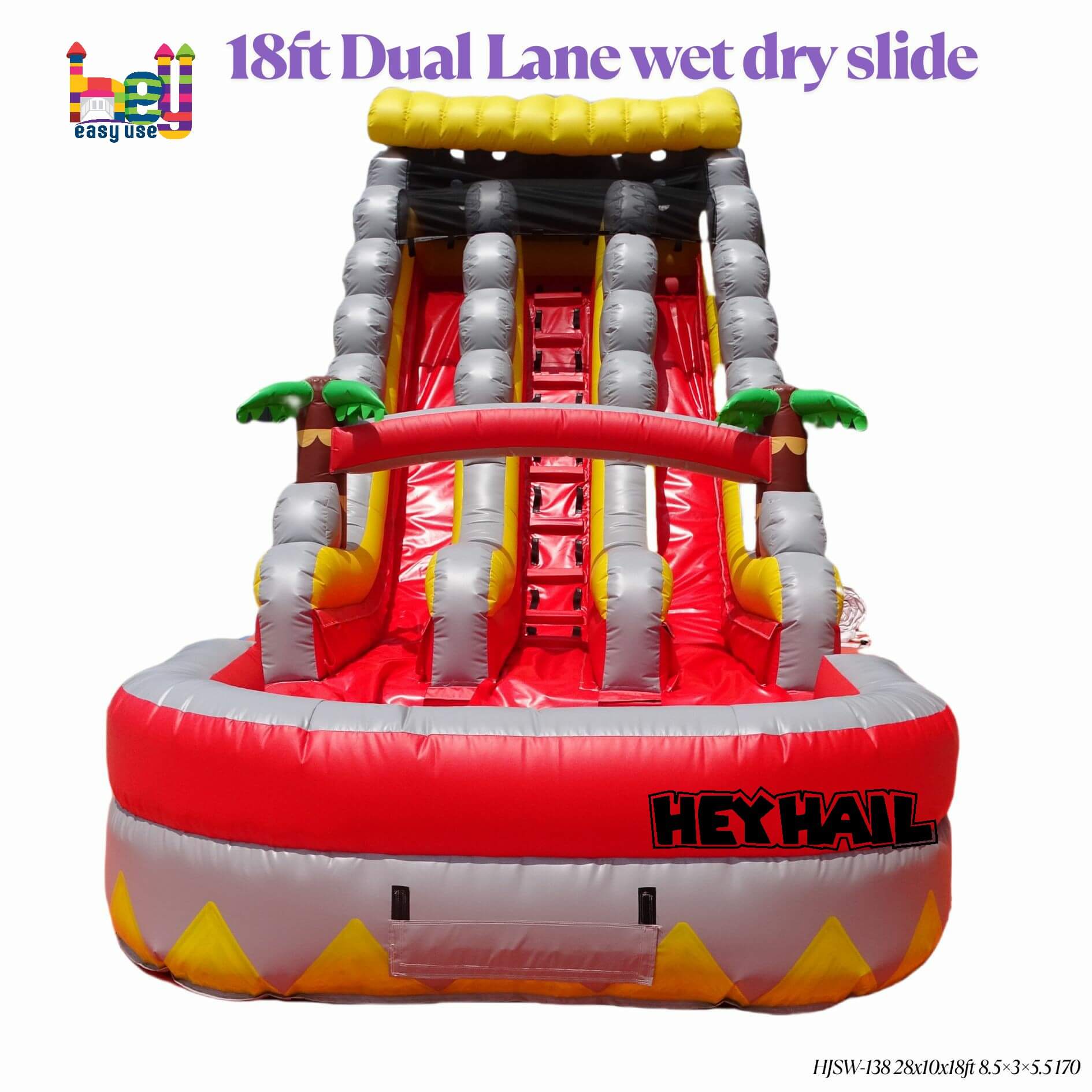 red dual lane inflatable slide for sale