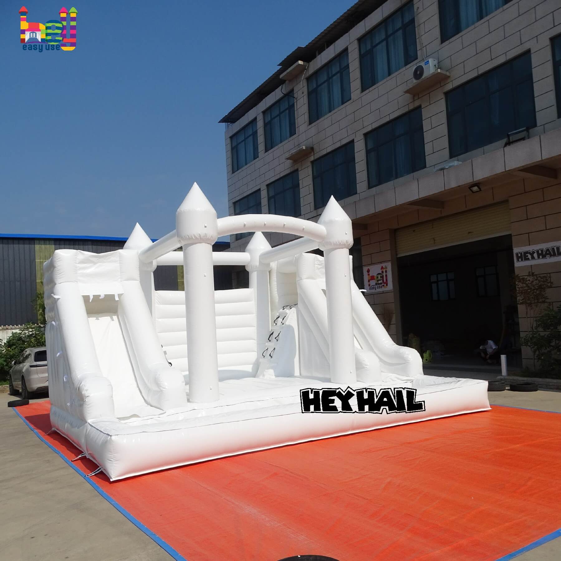 bounce house with dual lane slide and ball pit for sale