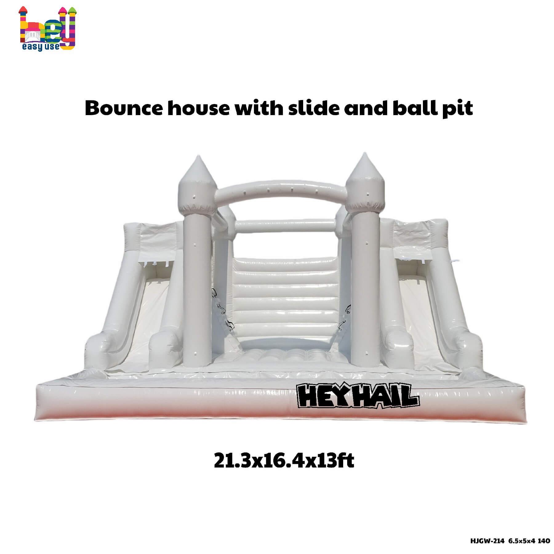 bounce house with dual lane slide and ball pit for sale