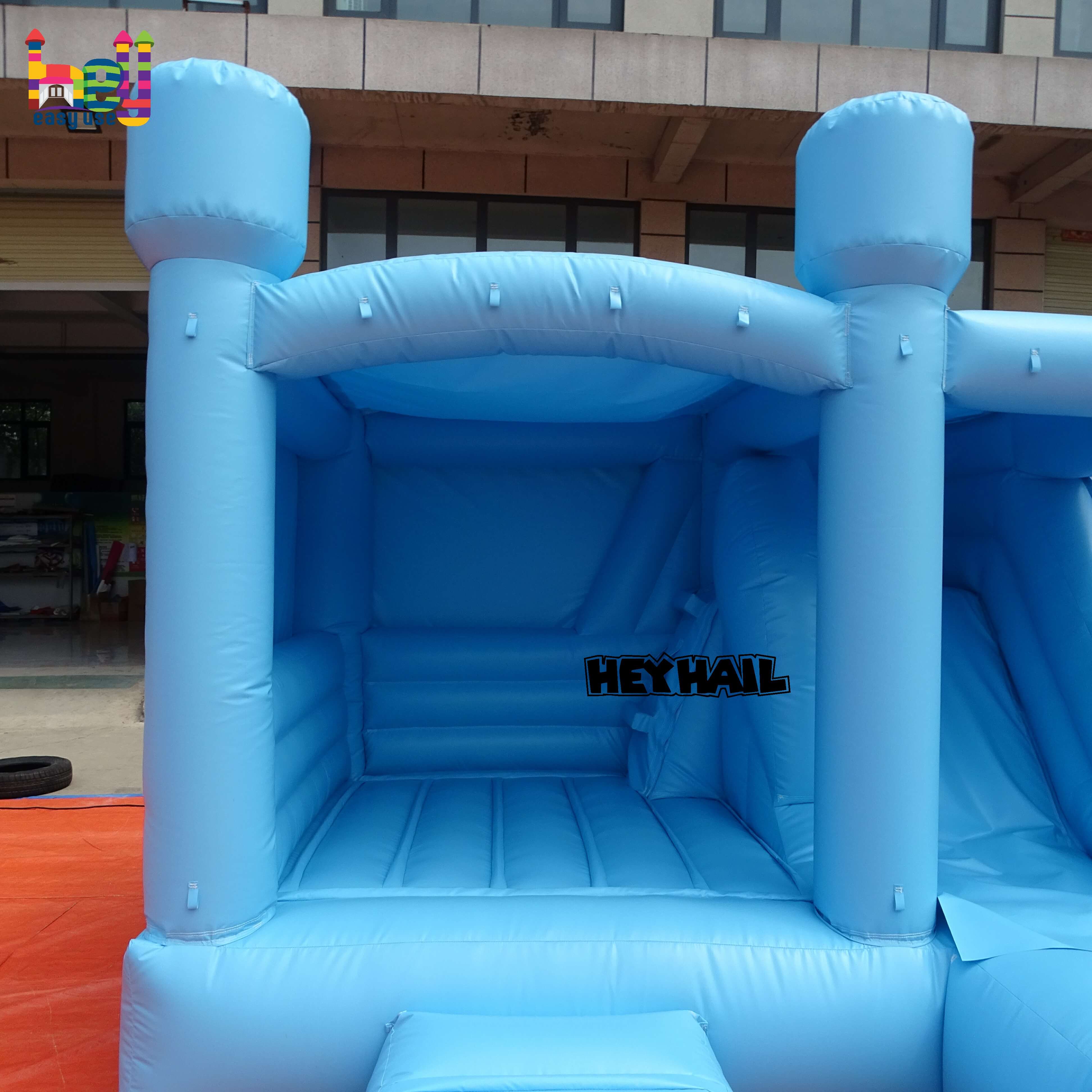 PVC pastel blue bounce with slide for sale