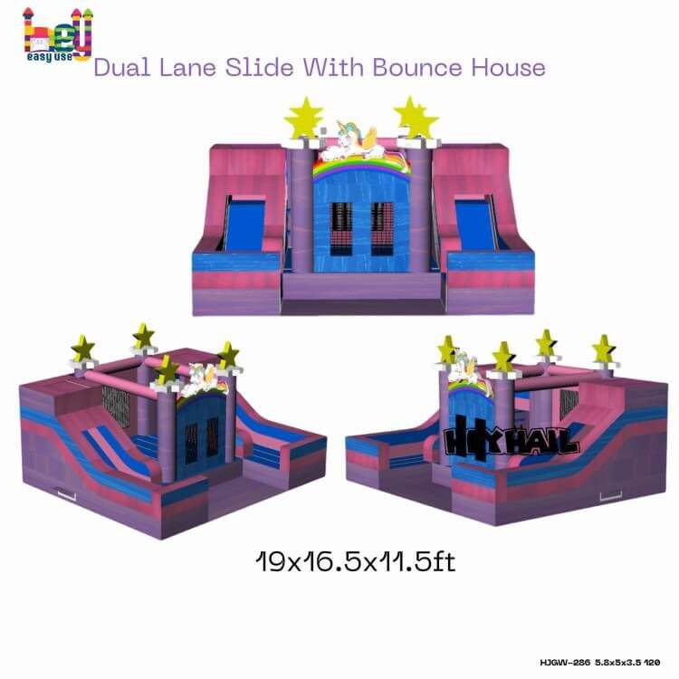 bounce house dual lane inflatable combo for sale