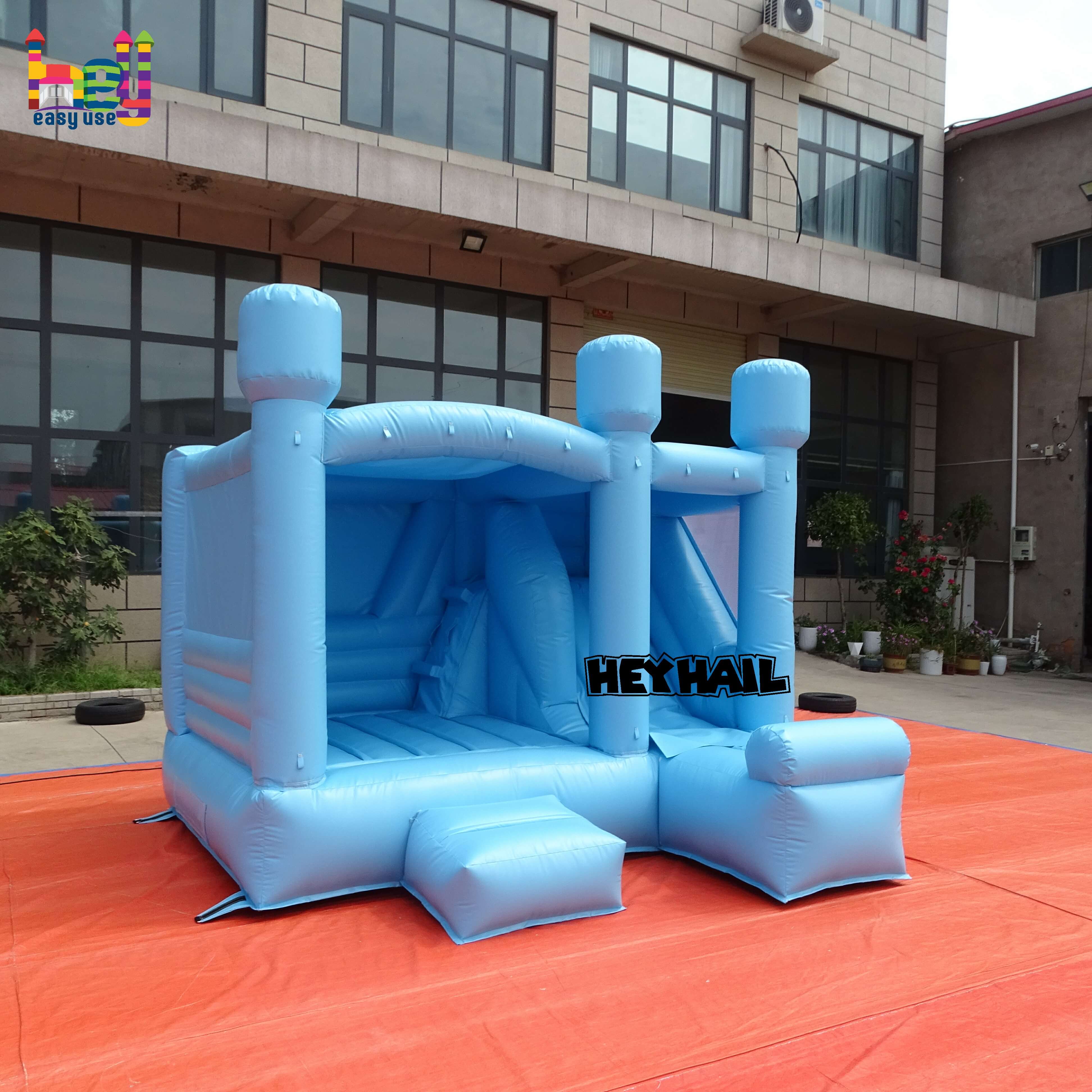 PVC pastel blue bounce with slide for sale