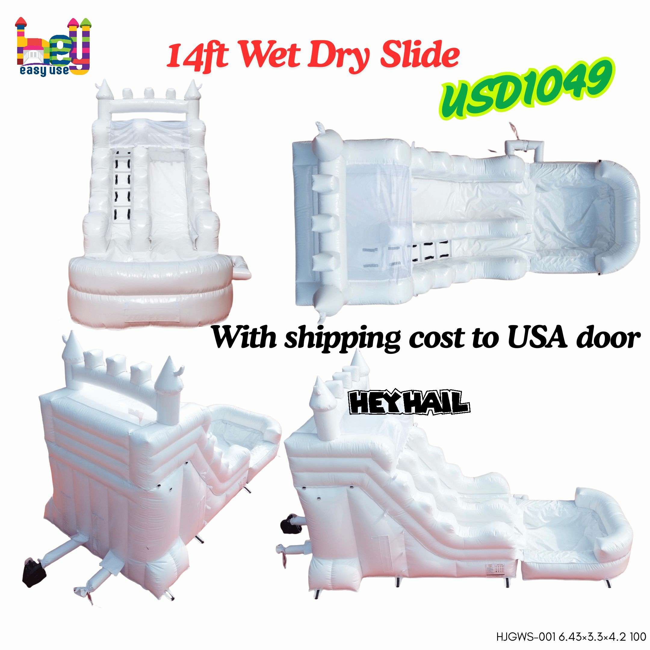 all white slide with detachable pool for sale