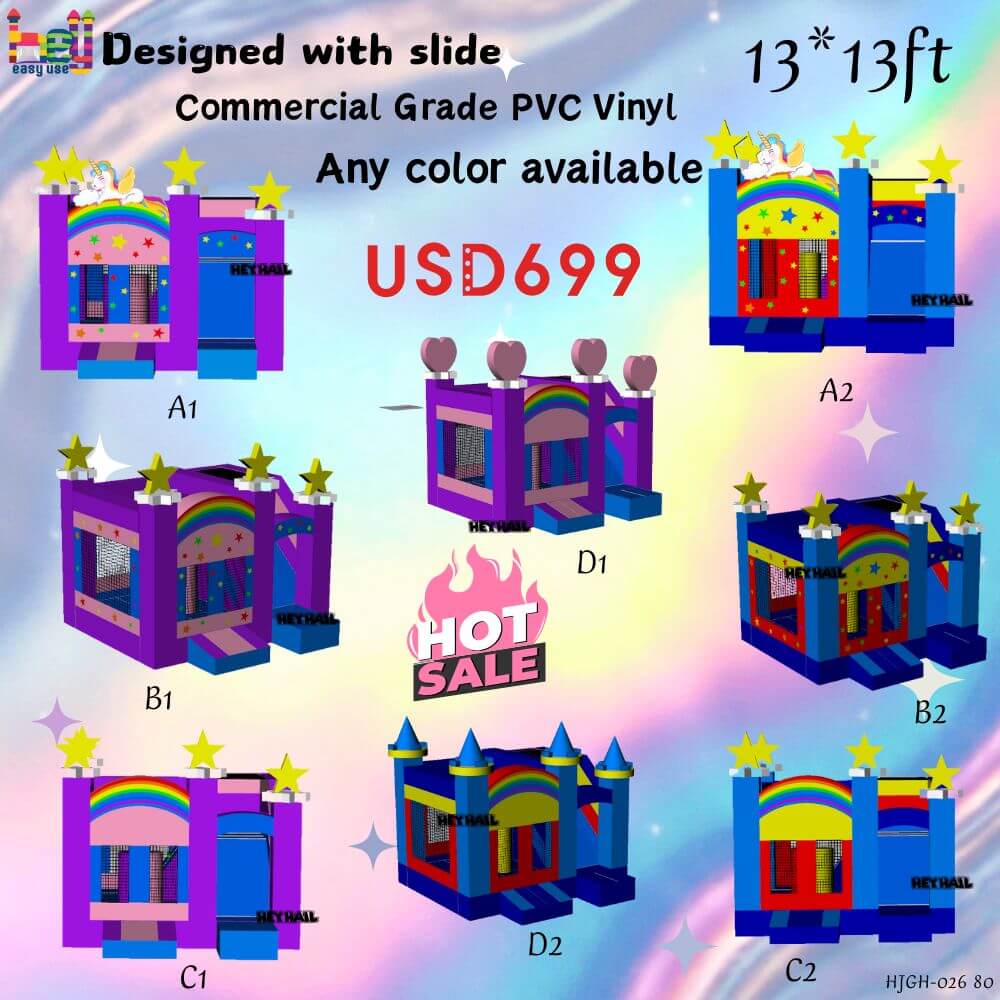 commercial inflatbale castle with slide for sale