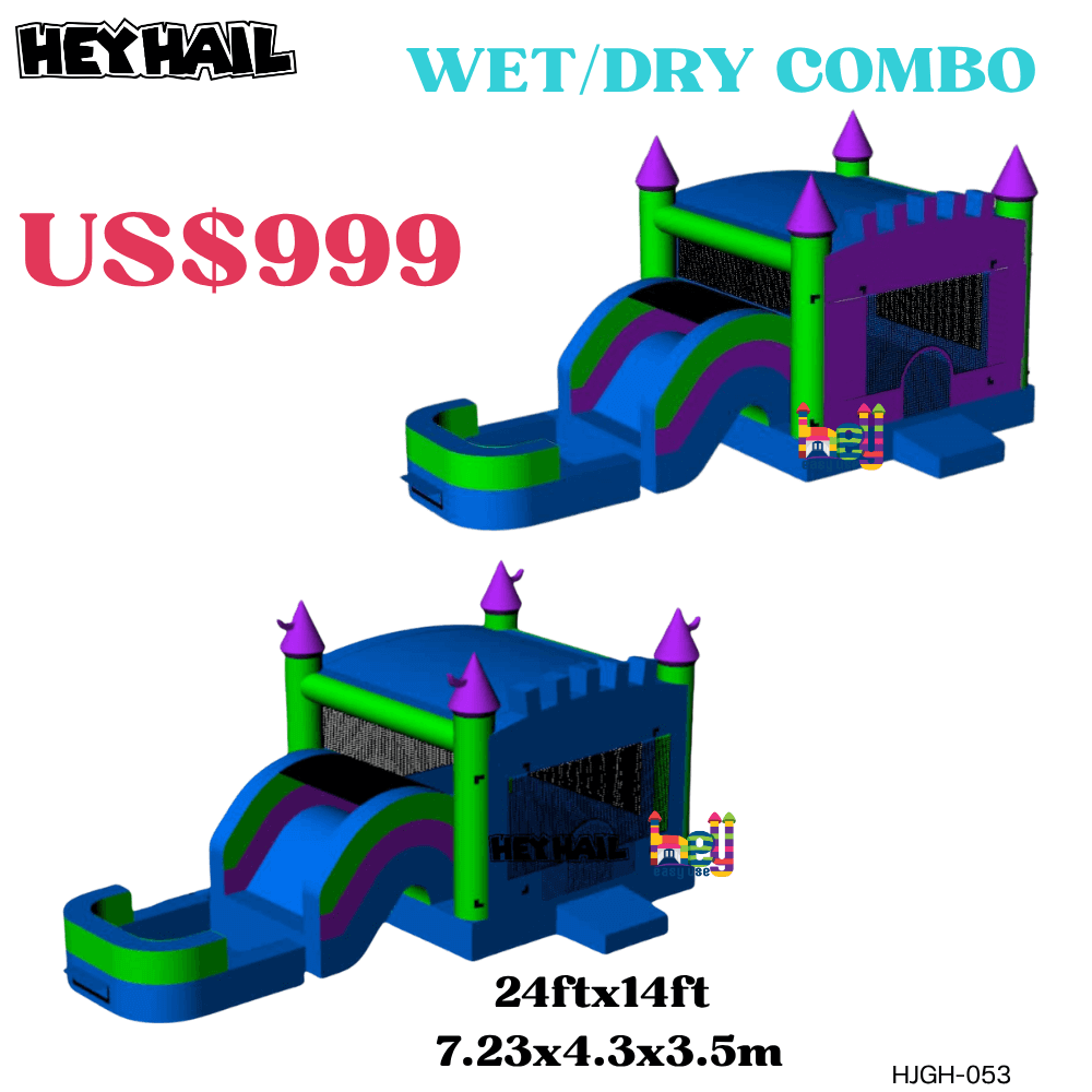 inflatable run obstacles large slide climbing wall combo for sale