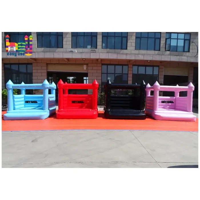 custom size kids inflatable bounce houses in pastel colors