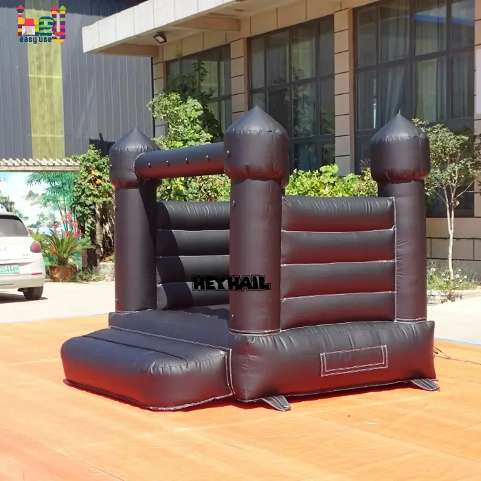 black mini inflatable bounce house oudoor fun