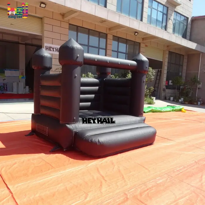 black mini inflatable bounce house oudoor fun