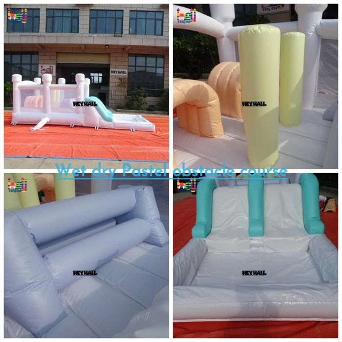 pastel color inflatable obstacle course inflatable rentals