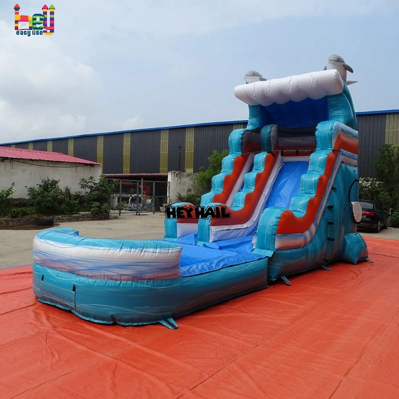 marble color dolphin water slide