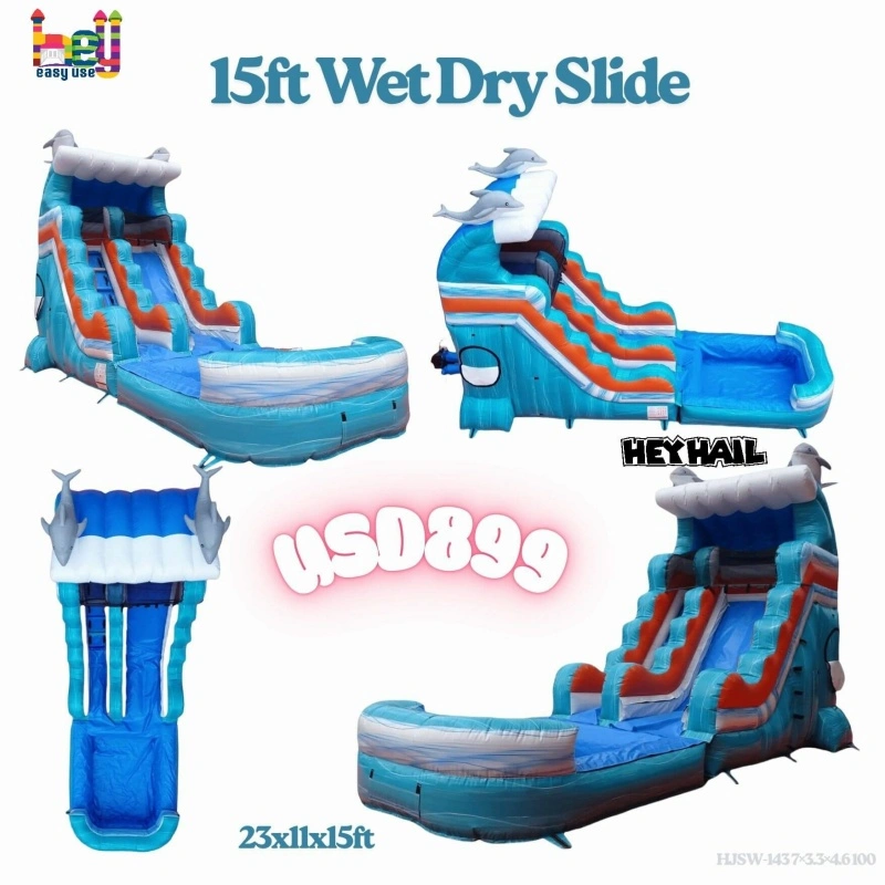 marble color dolphin water slide