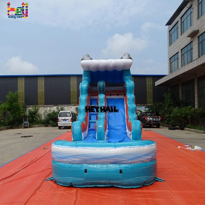 marble color dolphin water slide