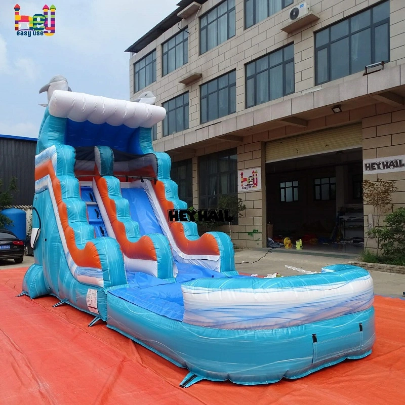 marble color dolphin water slide