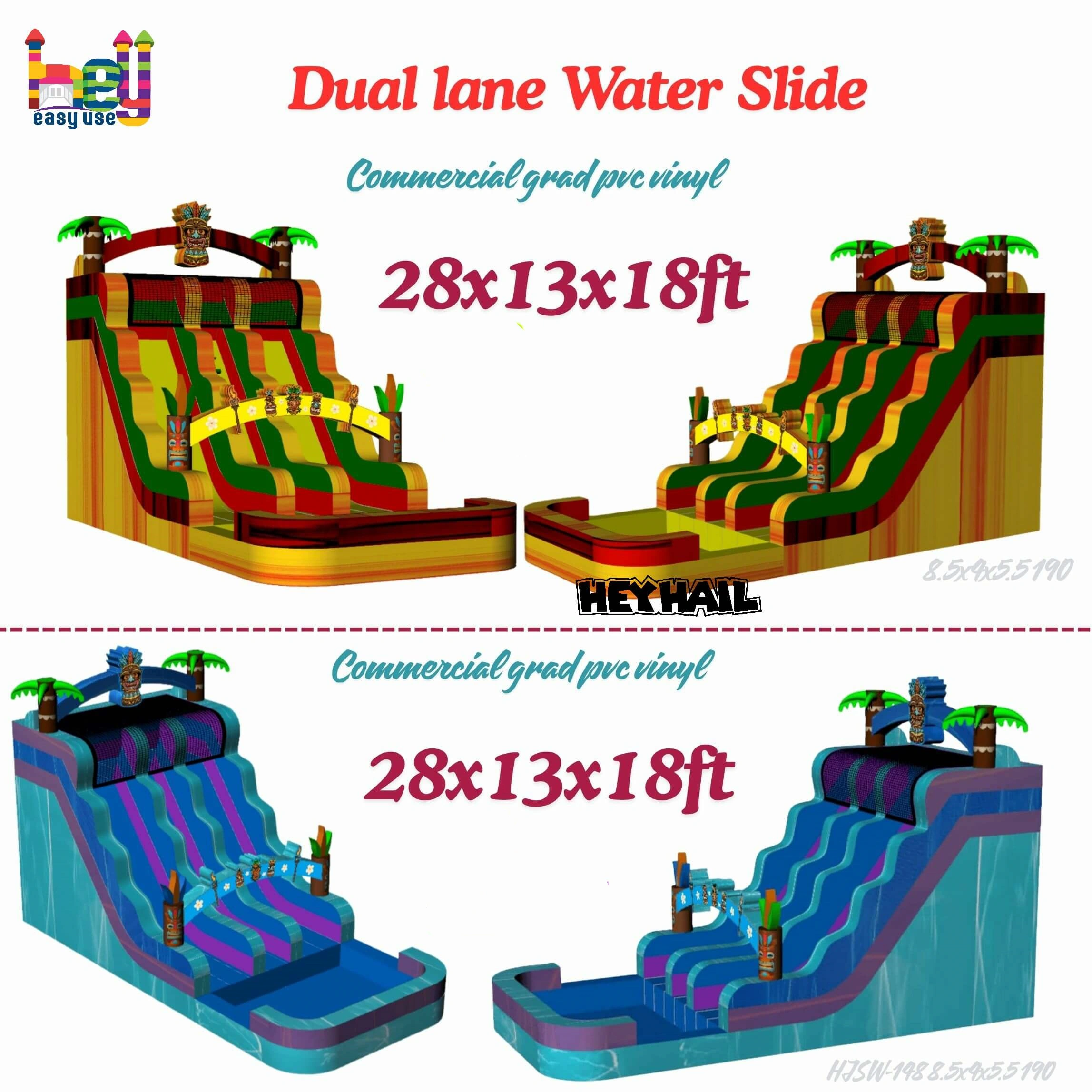 commercial water slide parts