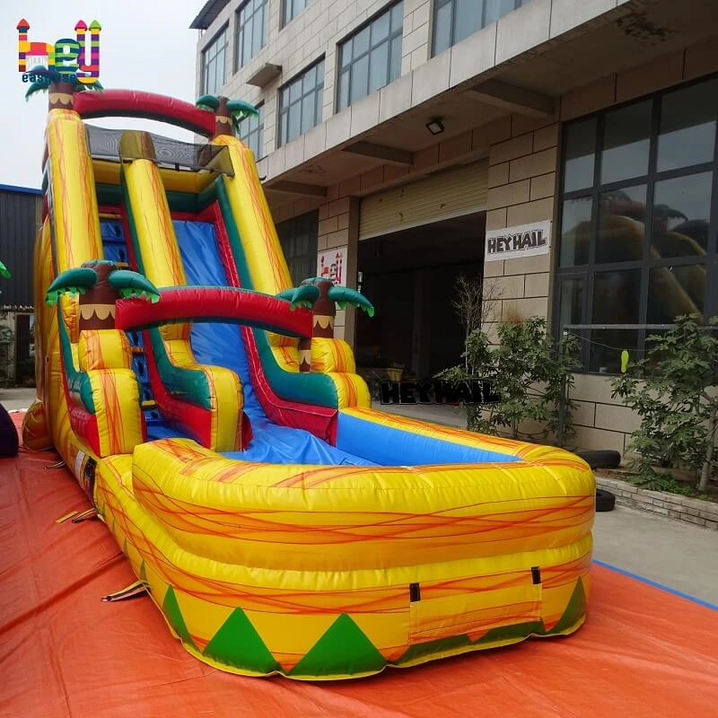 PVC marble yellow inflatable water slide
