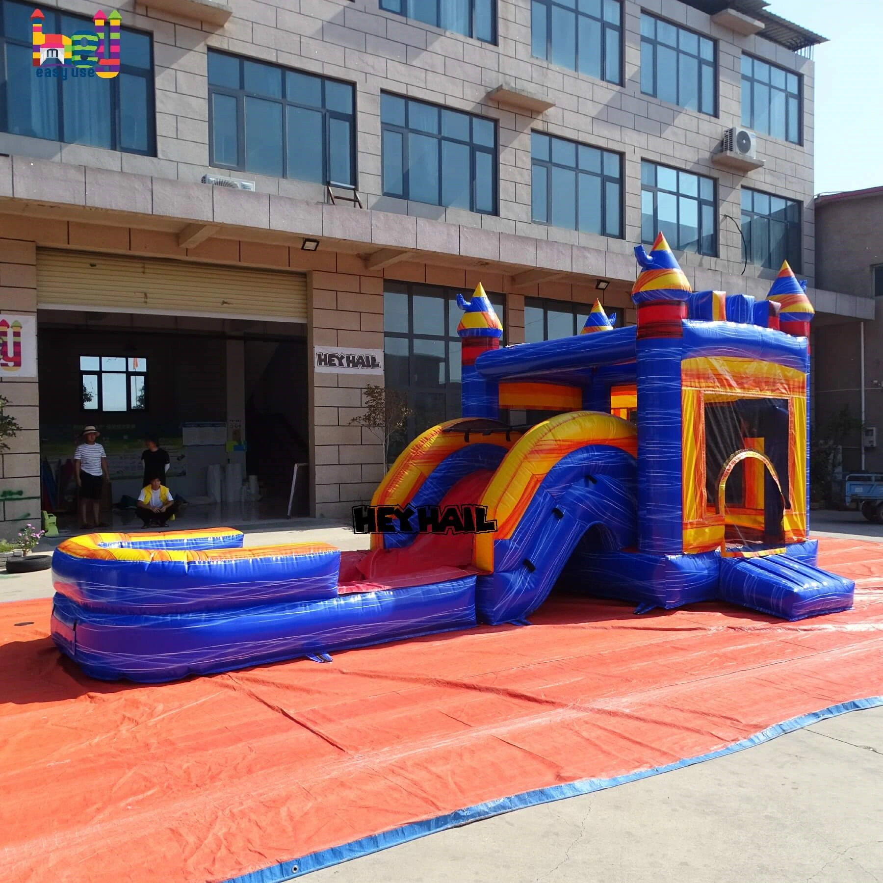 4 in 1 inflatable Combo bounce house with slide and pool for Sale 