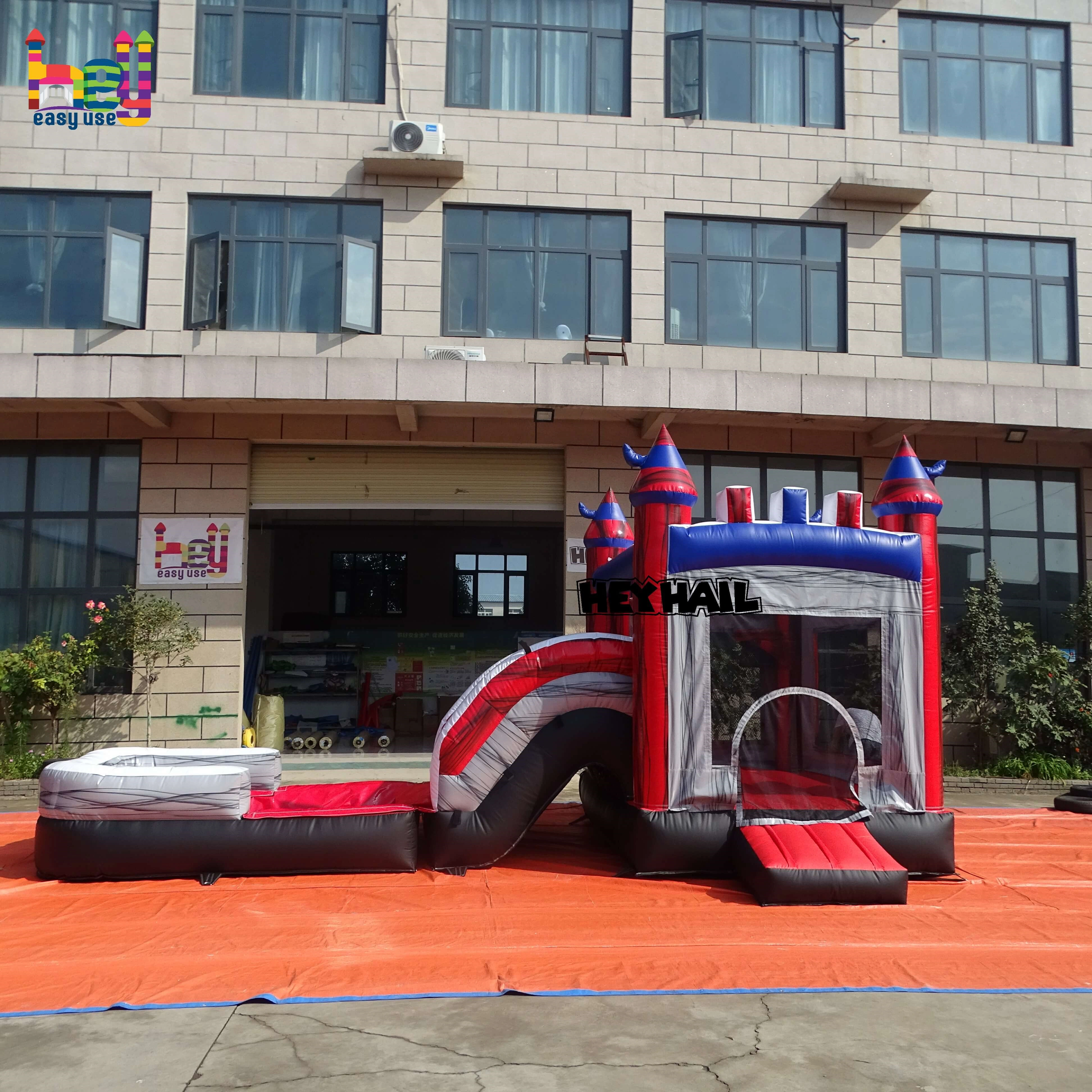 4 in 1 inflatable Combo bounce house with slide and pool for Sale 