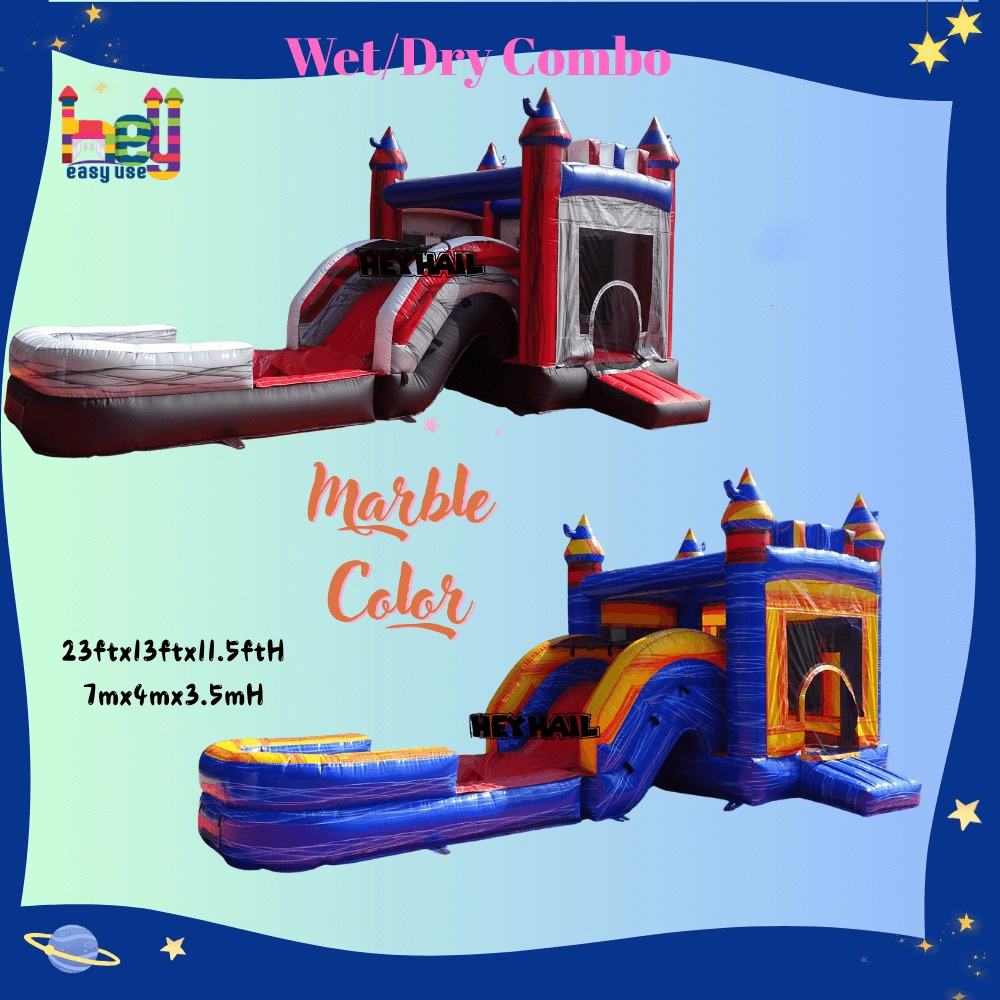 4 in 1 inflatable Combo bounce house with slide and pool for Sale 