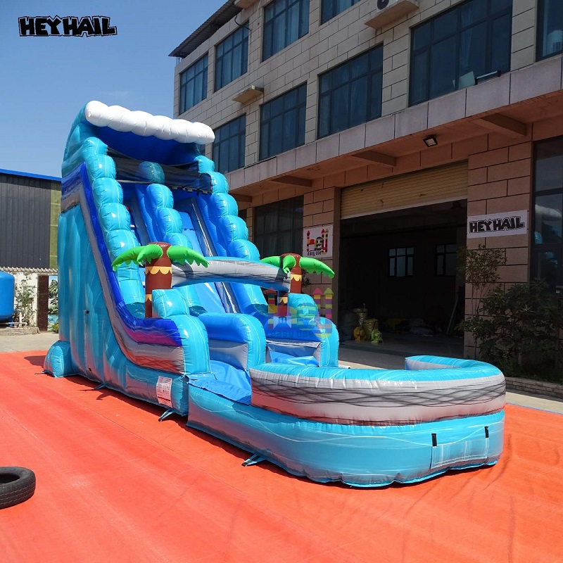 huge size marble gray inflatable water slide 