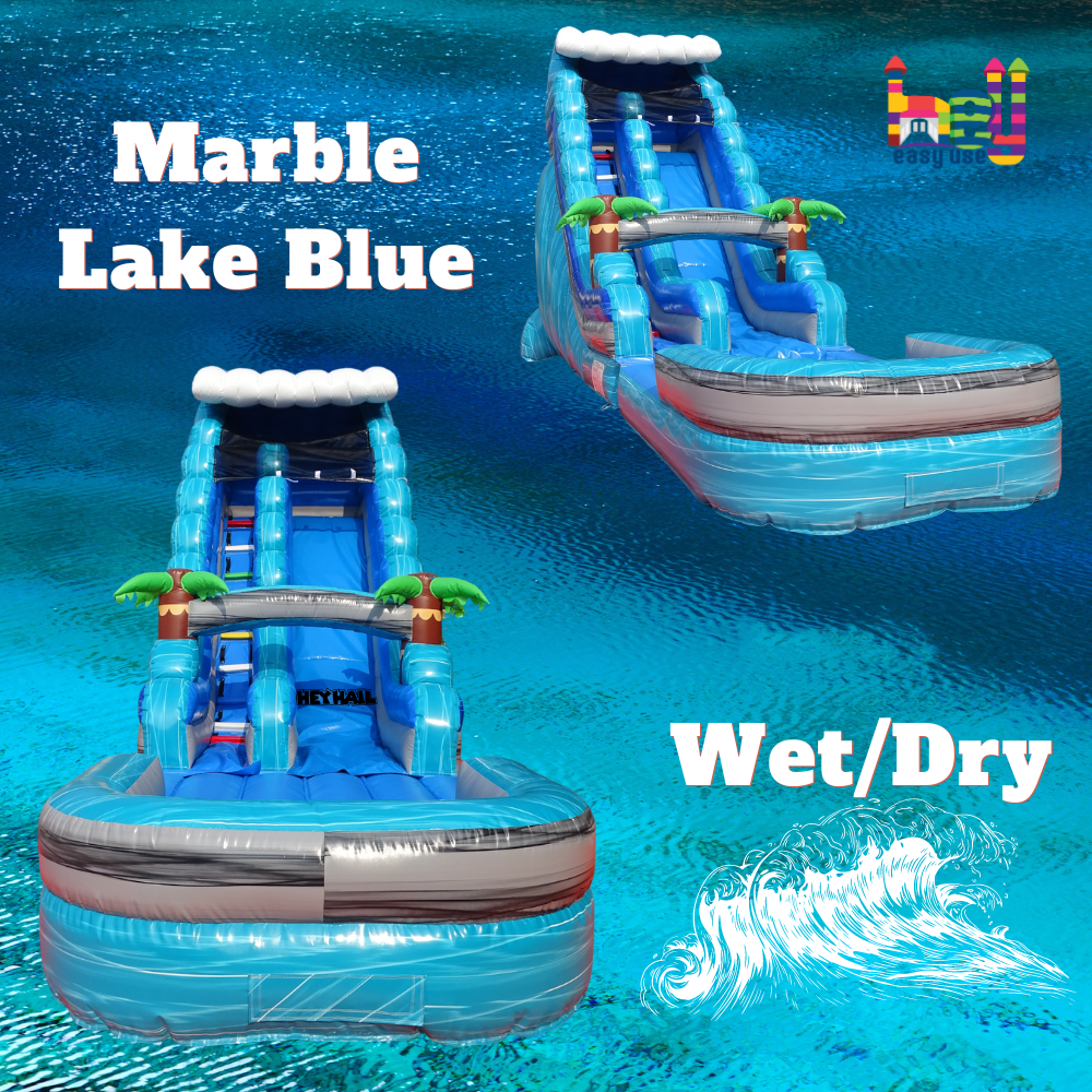 huge size marble gray inflatable water slide 