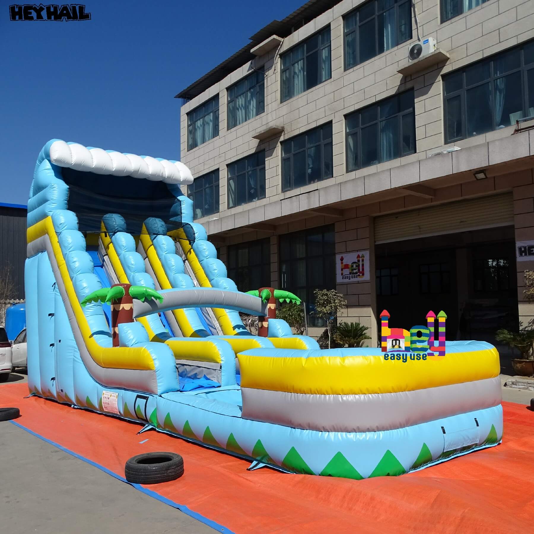 colorful inflatable kids water slide