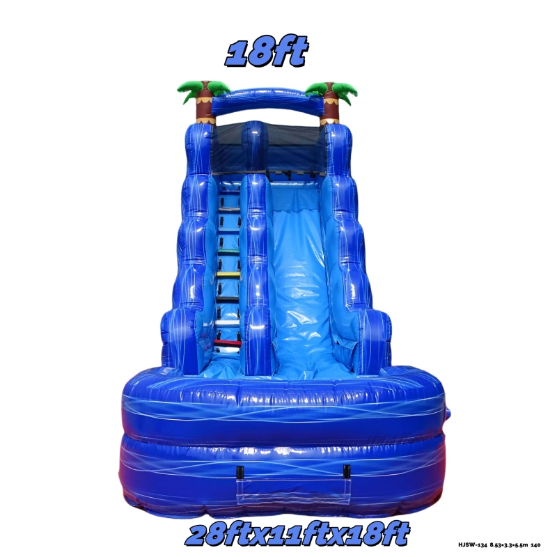 inflated bouncy castle with water slides for sale