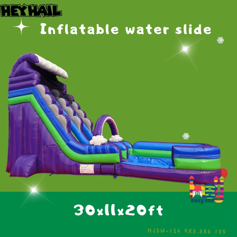 inflatable water slide red white and blue for sale