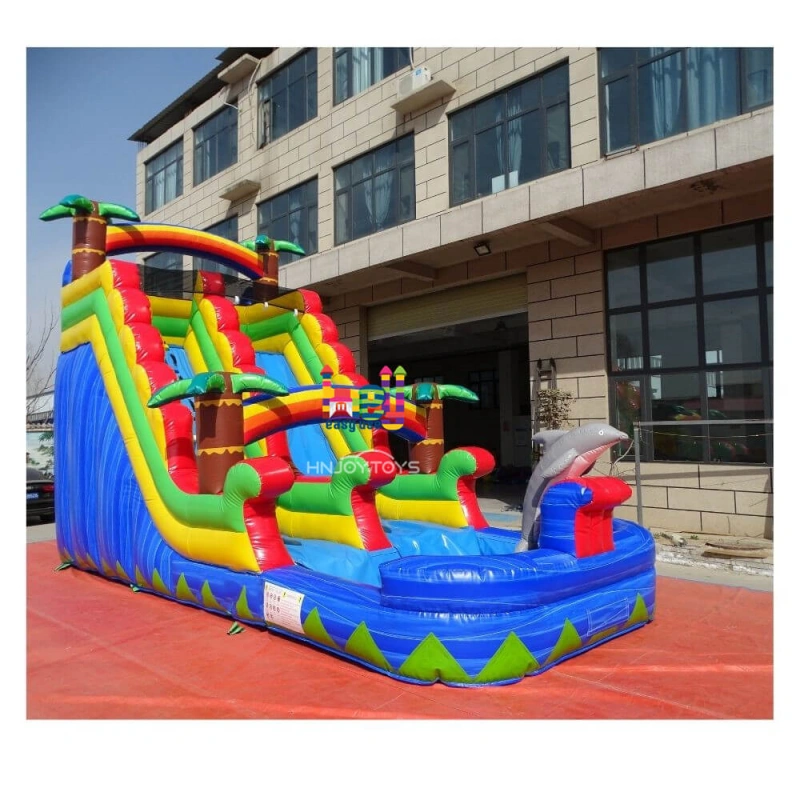 inflatable slide rainbow castle for sale 