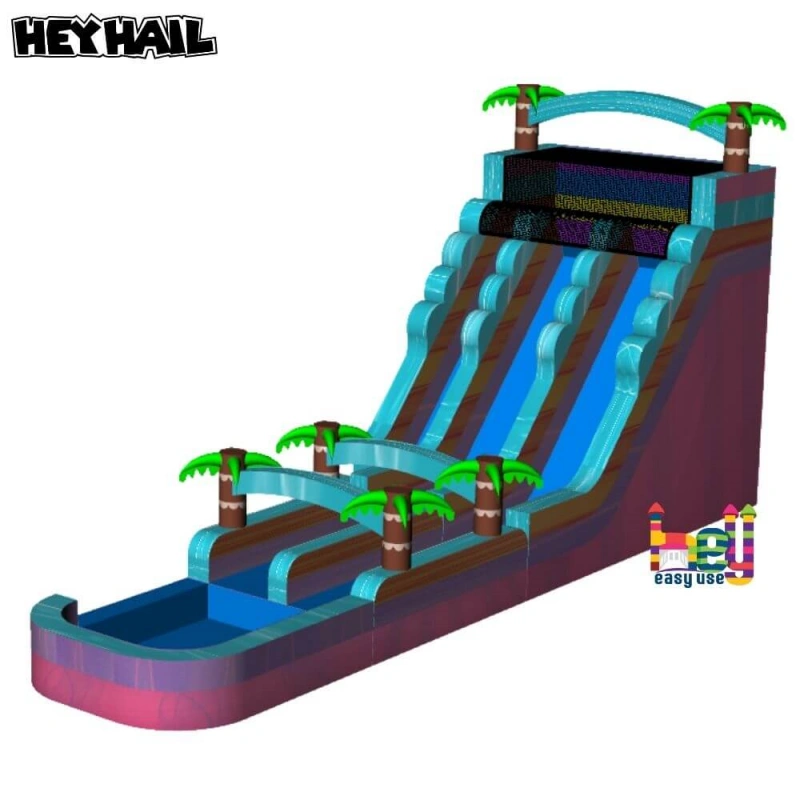 inflatable sport game climbing wall with slide for sale 