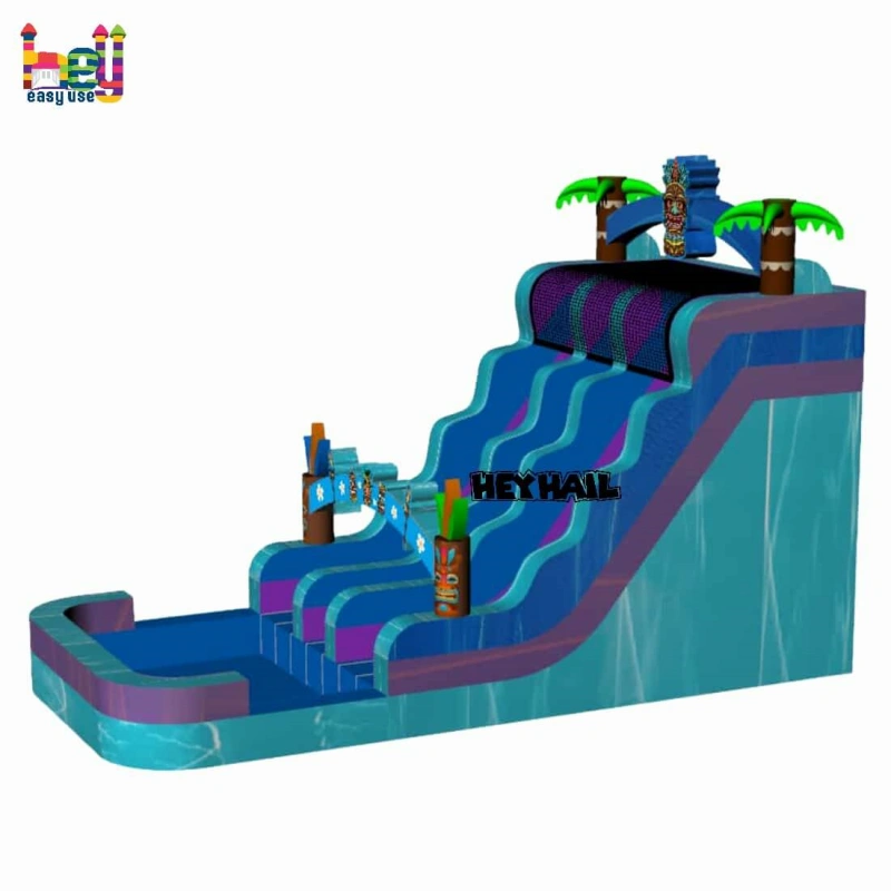 Inflatable water slide with water guns for sale 