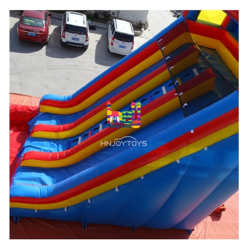 Red white and blue inflatable ocean water slide for sale 